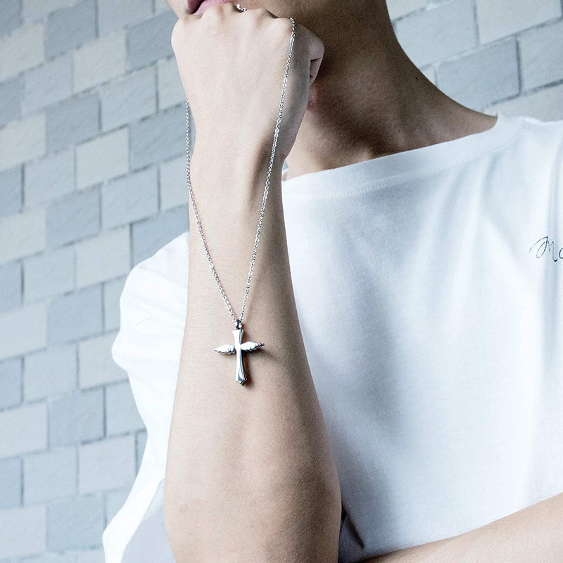 Cross Urn Necklaces For Ashes Sterling Silver Jesus Christ Crucifix Ke–  romanticwork