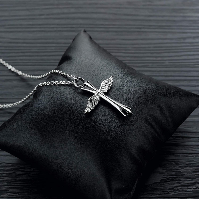 Ti-SPIRIT 骨灰瓮项链，火葬十字架空心纪念护身符吊坠纪念品首饰