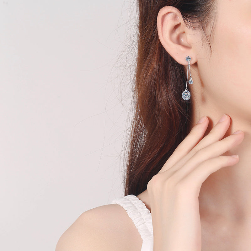 TUTELLA Two Drop 0.5CT Moissanite Jewelry Earring