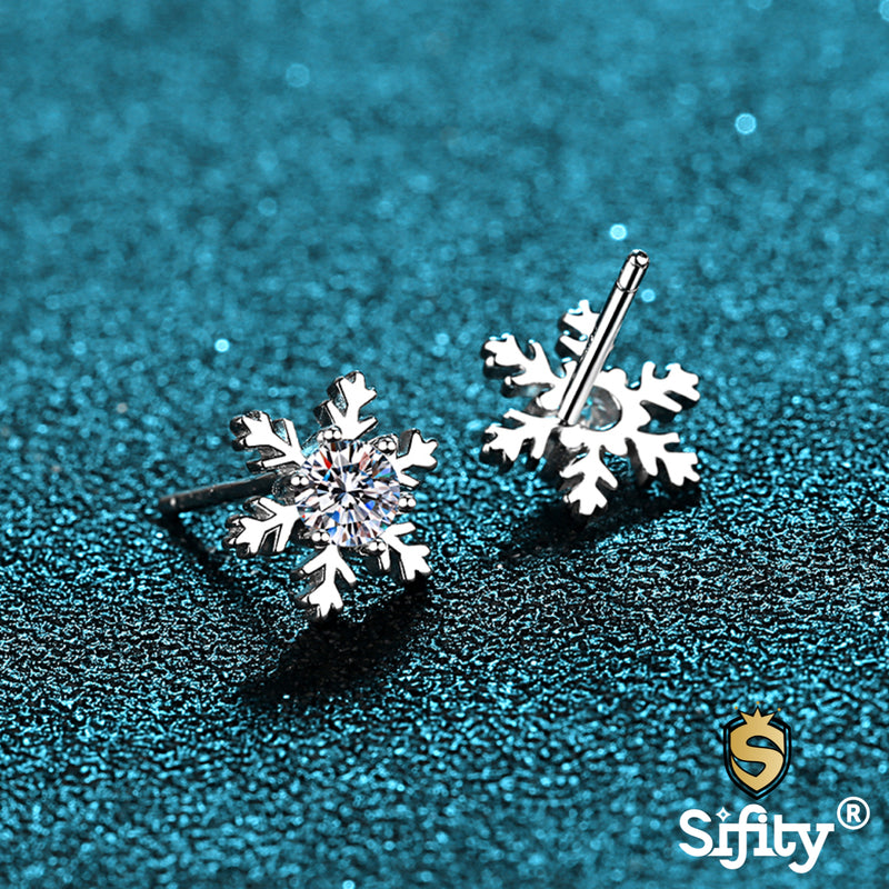TUTELLA Snowflake 0.3CT 0.5CT 1CT Moissanite Jewelry Earring