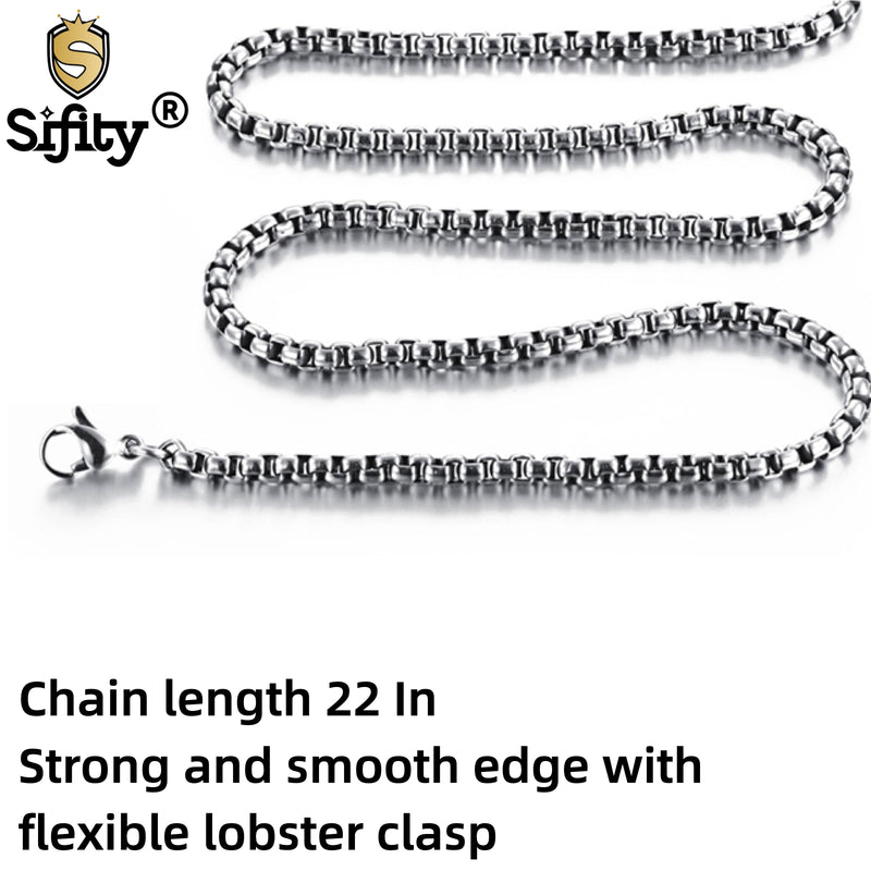 Ti-SPIRIT 车轮项链金银黑色不锈钢吊坠带链护身符