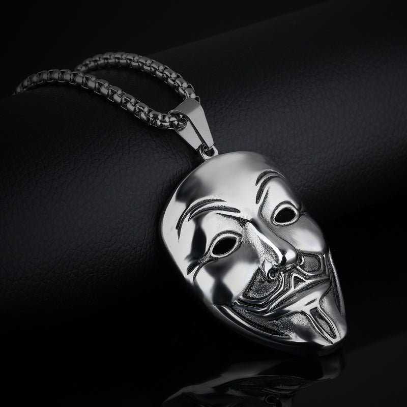 Ti-SPIRIT V for Vendetta Necklace Gold Silver Stainless Pendant with Chain Amulet