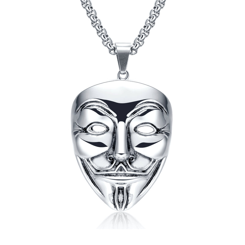 Ti-SPIRIT V for Vendetta Necklace Gold Silver Stainless Pendant with Chain Amulet