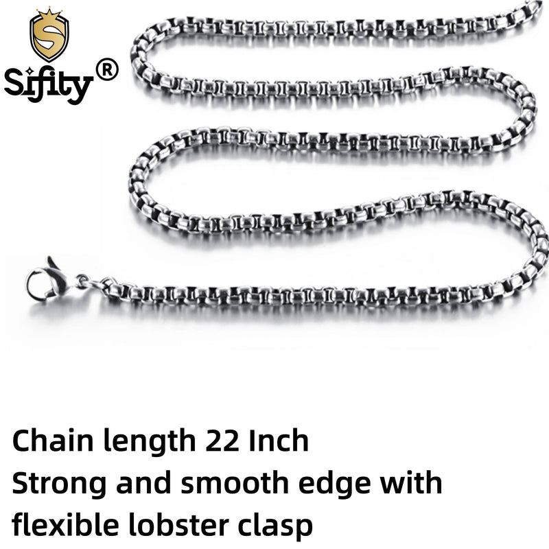 Ti-SPIRIT Veni Creator Spiritus Silver Necklace Cross Titanium Steel Pendant Lord's Prayer Jesus Christ INRI Crucifix Religious Amulet Chain 22 Inch