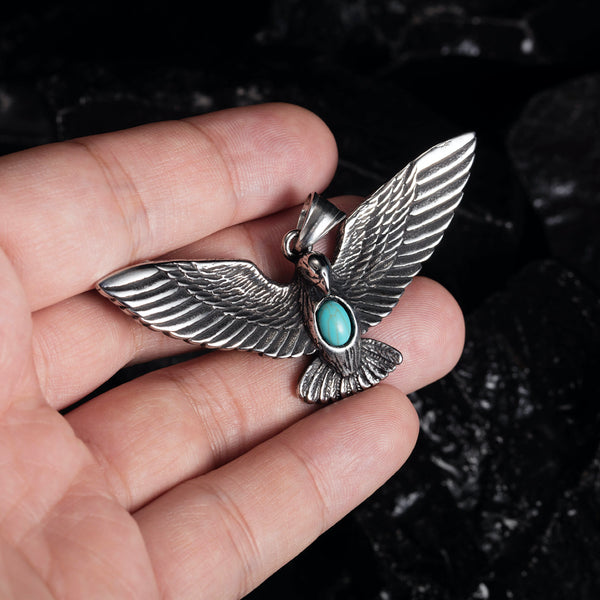 Ti-SPIRIT Pigeon Dove 项链银色不锈钢吊坠带链护身符