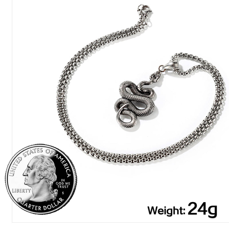 Ti-SPIRIT Ophidian 蛇项链金银不锈钢吊坠带链护身符