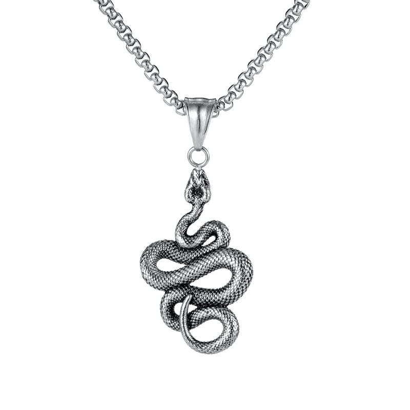 Ti-SPIRIT Ophidian 蛇项链金银不锈钢吊坠带链护身符