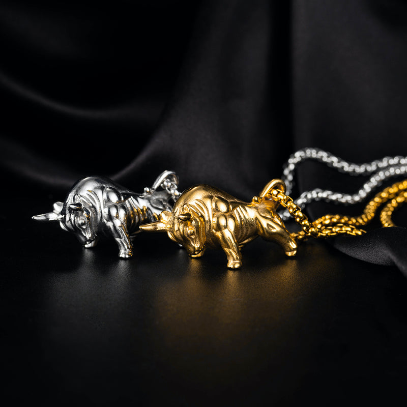 Ti-SPIRIT Bull OX 项链金银不锈钢吊坠配链护身符