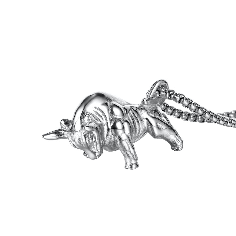 Ti-SPIRIT Bull OX 项链金银不锈钢吊坠配链护身符