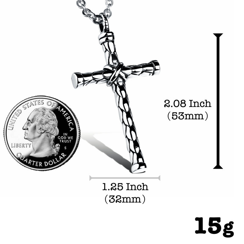 Ti-SPIRIT 十字架项链银钛钢吊坠主祷文宗教护身符链20 英寸– Sifity Jewel