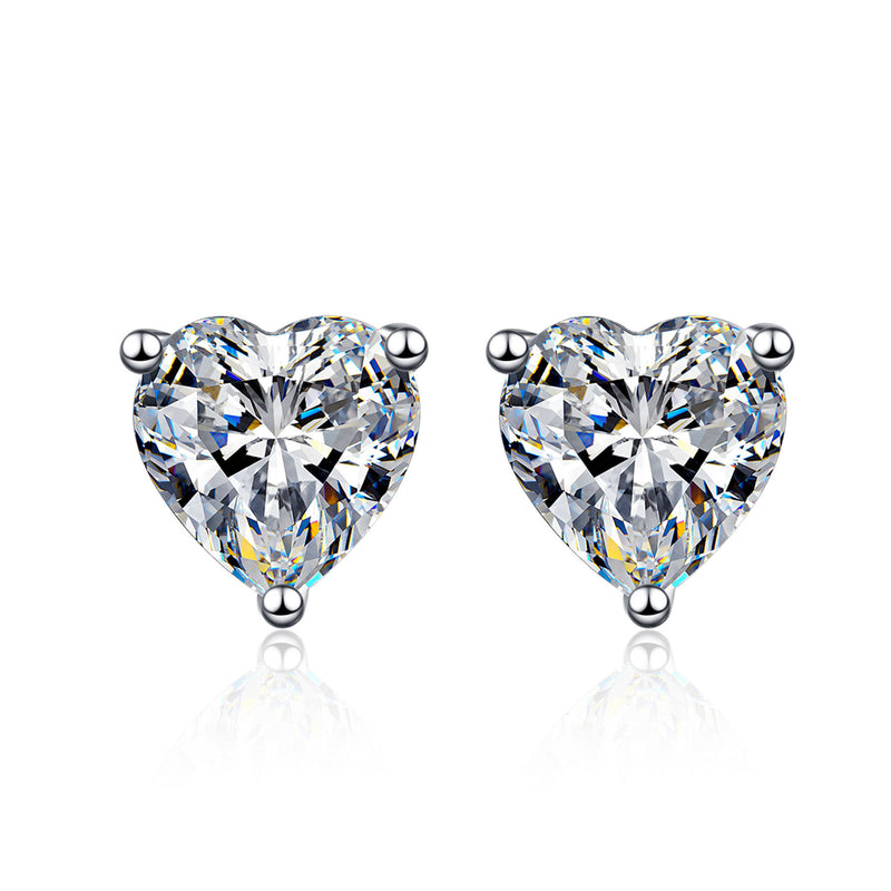 TUTELLA Heart 4CT Moissanite Jewelry Earring